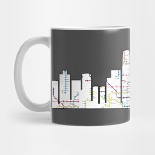 guangzhou city skyline subway map silhouette Mug